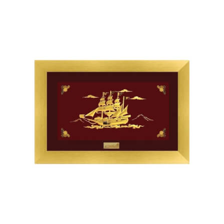 กรอบรูปเรือสำเภา AURORA DESIGN กรอบทอง ขนาด 30 X 20 ซม._1